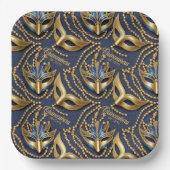 仮装キンセアニェラビーズマスク青ID1031 ペーパープレート (正面)