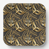 仮装キンセアニェラビーズマスク黒ID1031 ペーパープレート (正面)