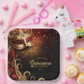 仮装キンセアニェラレッド金ゴールドID1031 ペーパープレート (パーティー)