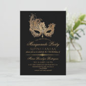 仮装キンセアニェラ金ゴールド&ブラック 招待状 (スタンド正面)