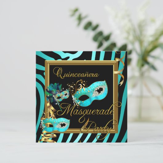 仮装キンセアニェラ15ゼブラ誕生日パーティー 招待状 (スタンド正面)