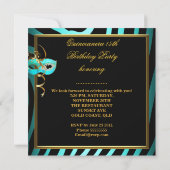 仮装キンセアニェラ15ゼブラ誕生日パーティー 招待状 (裏面)