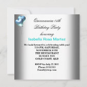 仮装キンセアニェラ15ティール(緑がかった色)誕生日パーティー 招待状 (裏面)