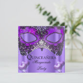 仮装キンセアニェラ15パープルマスク誕生日 招待状 (スタンド正面)