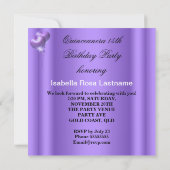 仮装キンセアニェラ15パープルマスク誕生日 招待状 (裏面)