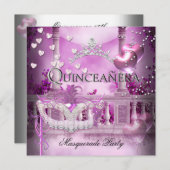 仮装キンセアニェラ15ピンクパーティー 招待状 (正面/裏面)