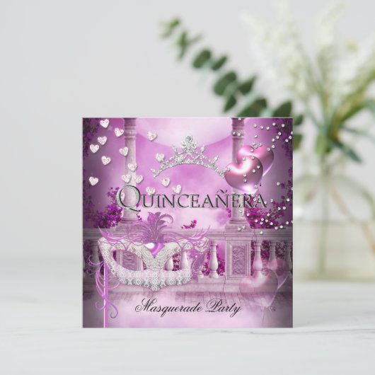 仮装キンセアニェラ15ピンクパーティー 招待状 (スタンド正面)