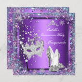 仮装キンセアニェラ15thパーティーパープルティアラ 招待状 (正面/裏面)