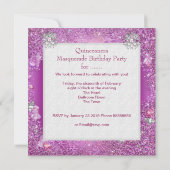 仮装キンセアニェラ15thパーティーピンクティアラ靴 招待状 (裏面)