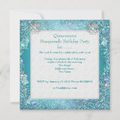 仮装キンセアニェラ15thパーティーブルーティアラ靴 招待状 (裏面)