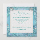 仮装キンセアニェラ15thパーティーブルーティアラ靴 招待状 (裏面)