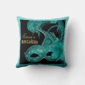 仮装キンセアニラ誕生日ターコイズマスク クッション (裏面)