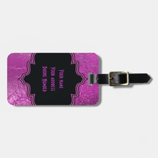 仮装キンセアニラ15歳の誕生日パープル ラゲッジタグ (正面横)