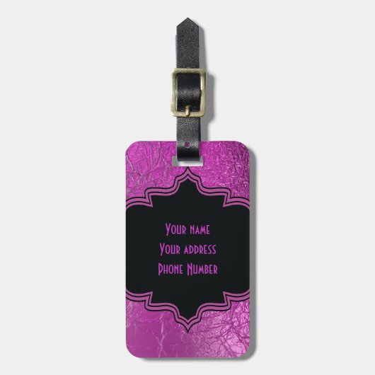 仮装キンセアニラ15歳の誕生日パープル ラゲッジタグ (正面縦)