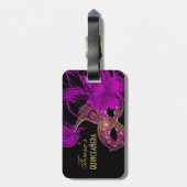 仮装キンセアニラ15歳の誕生日パープル ラゲッジタグ (裏面縦)