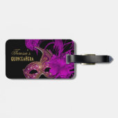 仮装キンセアニラ15歳の誕生日パープル ラゲッジタグ (裏面横)