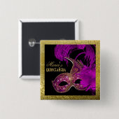 仮装キンセアニラ15歳の誕生日パープル 缶バッジ (正面&裏面)