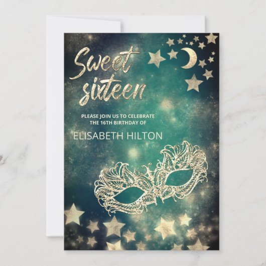 仮装クールの月と星sweet sixteen 招待状 (正面)