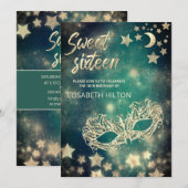 仮装クールの月と星sweet sixteen 招待状 (正面/裏面)