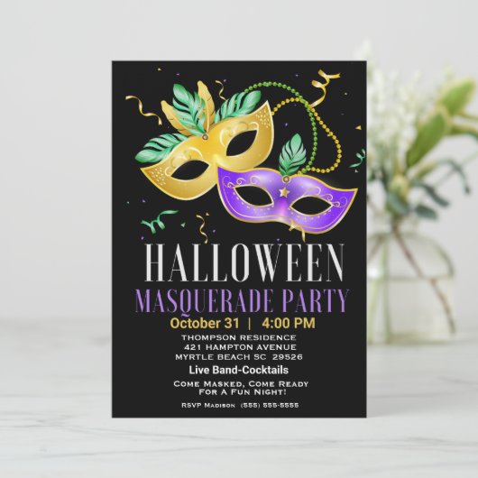 仮装コスチュームカクテル大人ハロウィーン 招待状 (スタンド正面)