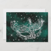 仮装シルバーグリッターグリーンキンセアニェラ写真 招待状 (裏面)