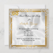 仮装スイート16パーティーマスクシルバー金ゴールド2 招待状 (裏面)