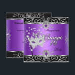 仮装スウィート16 16誕生日パープルブラック 招待状<br><div class="desc">仮装マスクエレガント甘い16 16誕生日紫ブラックシルバーハートアールデコ。上品なエレガントすべての行事年齢を変えるだけだ。パーティー誕生日招待状テンプレート</div>