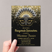 仮装スタイリッシュキンセアニラ15誕生日 アクリル招待状 (インサイチュ (ポータブル))