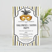 仮装ストライプのハロウィーンの衣装パーティー 招待状 (スタンド正面)
