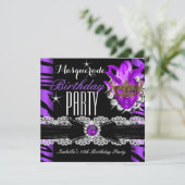 仮装ゼブラパープル誕生日パーティー 招待状 (スタンド正面)