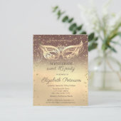 仮装ダイヤモンドグリッター金ゴールドスウィート16 招待状 (スタンド正面)