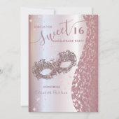 仮装ダイヤモンドダマスクバラ金ゴールドスウィート16 招待状 (正面)