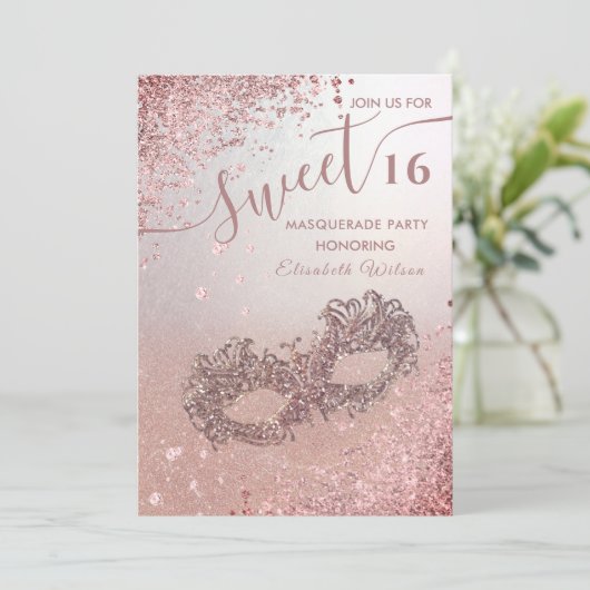 仮装ダイヤモンドラグジュアリーバラ金ゴールドスウィート16 招待状 (スタンド正面)