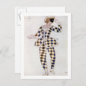 仮装デザインのハーレクインから就寝美しい ポストカード (正面/裏面)