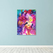 仮装ナイトカーニバルミュージシャン白黒 キャンバスプリント (インサイチュ (ウッドフロア))