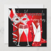 仮装ハイヒール赤黒シャンパンパーティー2 招待状 (正面)