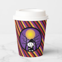 仮装ハロウィーンのキッドストライプの紙カップ