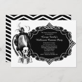 仮装ハロウィーンの衣装パーティの招待状 招待状 (正面/裏面)