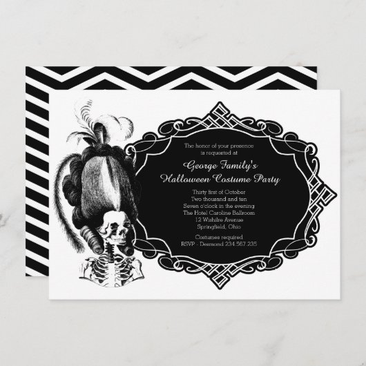 仮装ハロウィーンの衣装パーティの招待状 招待状 (正面/裏面)