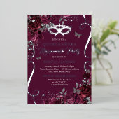 仮装バタフライブルゴーニュ・シルバーキンセアニェラ 箔招待状 (立ち正面)