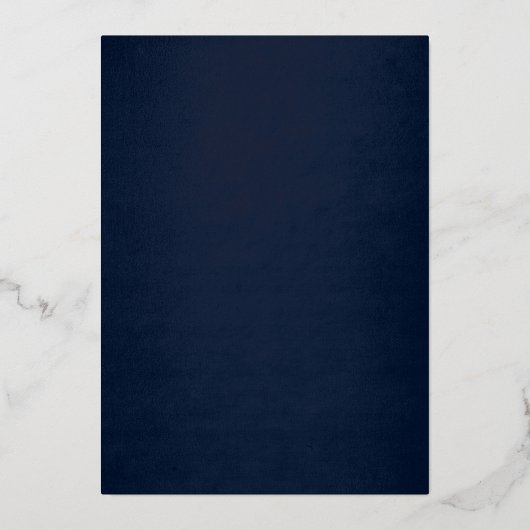 仮装バタフライ王室のネイビーキンセアニェラ 箔招待状 (裏面)