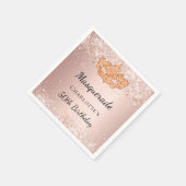 仮装バラ金ゴールドグリッターほこり誕生日パーティー スタンダードカクテルナプキン (角)