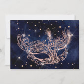 仮装バラ金ゴールドグリッターキンセアニェラ写真 招待状 (裏面)