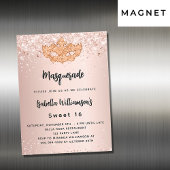 仮装バラ金ゴールドグリッタースウィート16贅沢 マグネット招待状