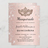 仮装バラ金ゴールドシルバーグリッターキンセアニェラ 招待状 (正面/裏面)