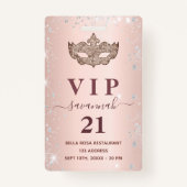 仮装バラ金ゴールドシルバーグリッターvip招待 バッジ (正面)
