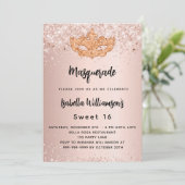 仮装バラ金ゴールドスウィート16ラグジュアリー 招待状 (スタンド正面)