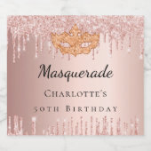 仮装バラ金ゴールドドリップ誕生日パーティー スパークリングワインラベル (シングルラベル)