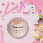 仮装バラ金ゴールドドリップ誕生日パーティー ペーパープレート (パーティー)