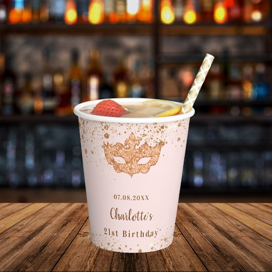 仮装バラ金ゴールド誕生会 紙コップ